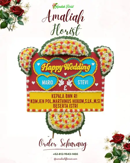 Papan Bunga Pernikahan Ledo